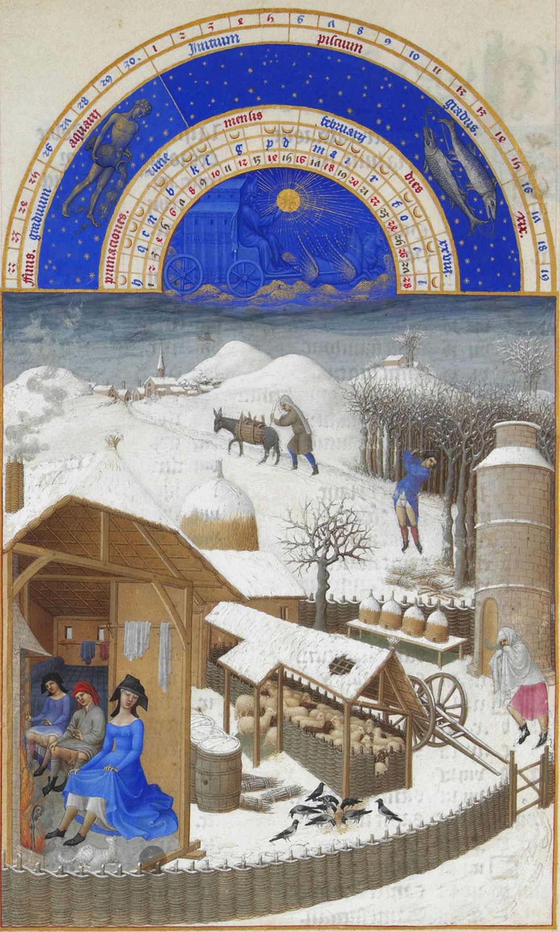 février from Très Riches Heures du duc de Berry